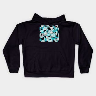 Abstract pattern - blue, gray and black. Kids Hoodie